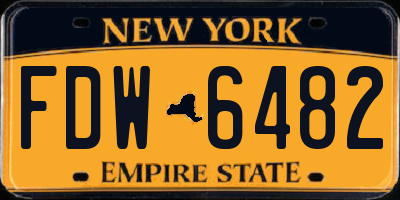 NY license plate FDW6482