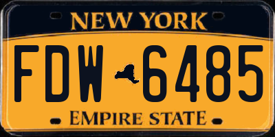 NY license plate FDW6485