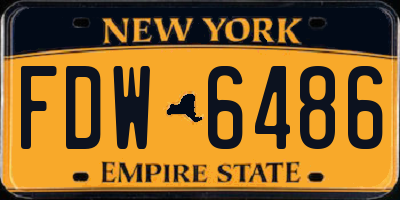 NY license plate FDW6486
