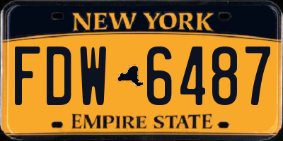 NY license plate FDW6487