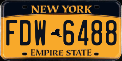 NY license plate FDW6488