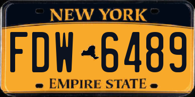 NY license plate FDW6489