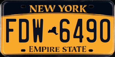 NY license plate FDW6490