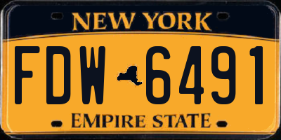 NY license plate FDW6491