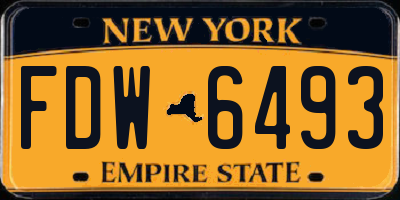 NY license plate FDW6493