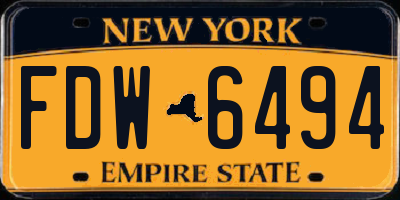 NY license plate FDW6494