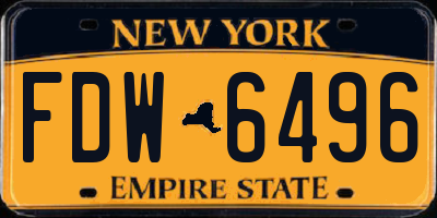 NY license plate FDW6496