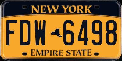 NY license plate FDW6498