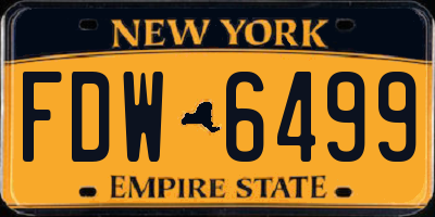 NY license plate FDW6499