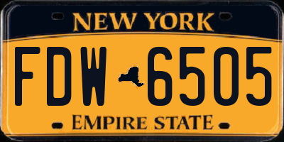 NY license plate FDW6505