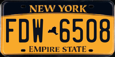 NY license plate FDW6508