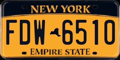 NY license plate FDW6510