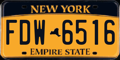 NY license plate FDW6516