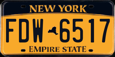 NY license plate FDW6517