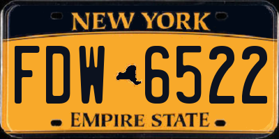 NY license plate FDW6522
