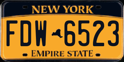 NY license plate FDW6523