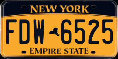 NY license plate FDW6525