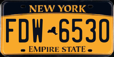 NY license plate FDW6530
