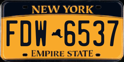 NY license plate FDW6537