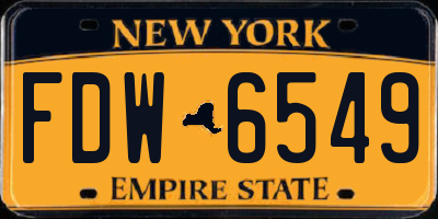 NY license plate FDW6549