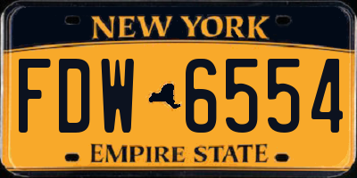 NY license plate FDW6554