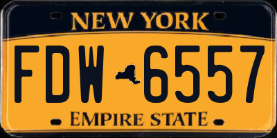 NY license plate FDW6557