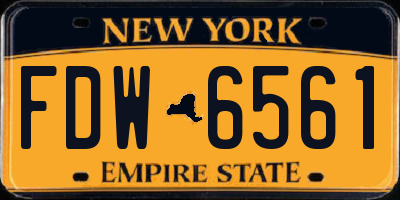 NY license plate FDW6561