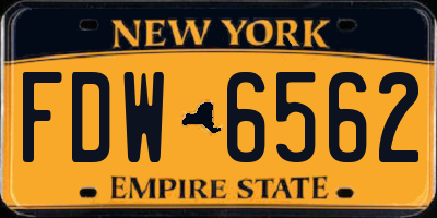 NY license plate FDW6562