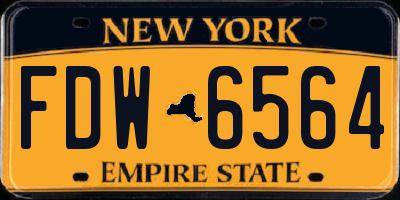 NY license plate FDW6564