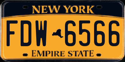NY license plate FDW6566
