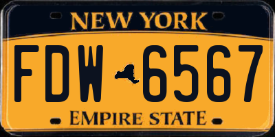 NY license plate FDW6567