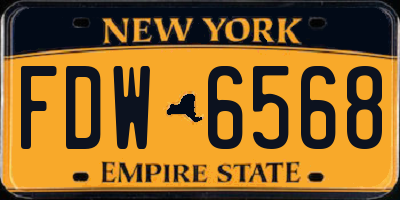 NY license plate FDW6568