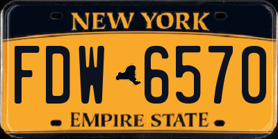 NY license plate FDW6570