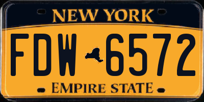 NY license plate FDW6572