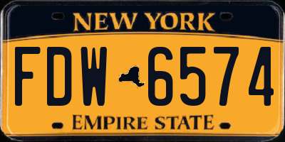 NY license plate FDW6574