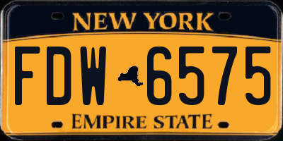 NY license plate FDW6575