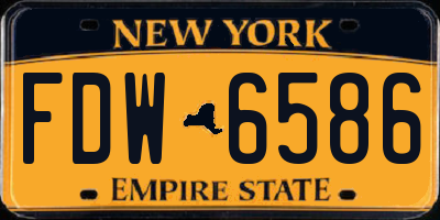 NY license plate FDW6586