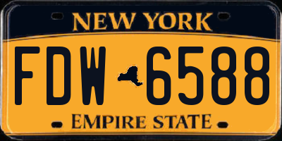 NY license plate FDW6588