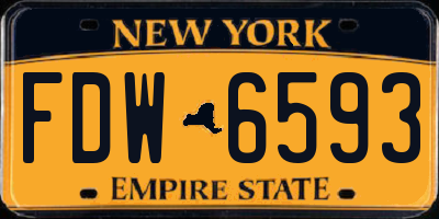 NY license plate FDW6593