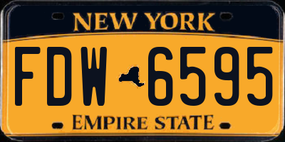 NY license plate FDW6595