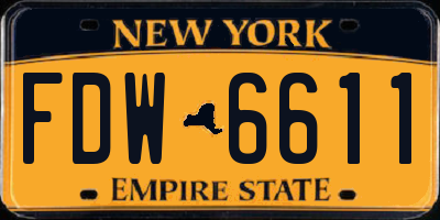 NY license plate FDW6611
