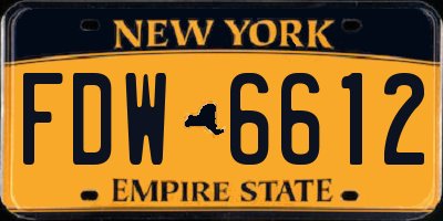 NY license plate FDW6612