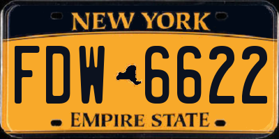 NY license plate FDW6622