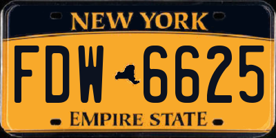 NY license plate FDW6625