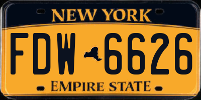 NY license plate FDW6626