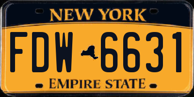 NY license plate FDW6631