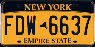 NY license plate FDW6637