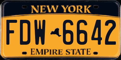NY license plate FDW6642