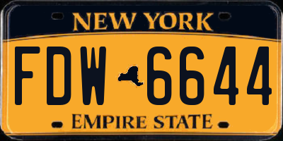 NY license plate FDW6644