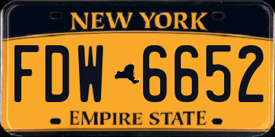 NY license plate FDW6652